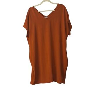 First Love Orange Mini Dress with Boxy Short Sleeves